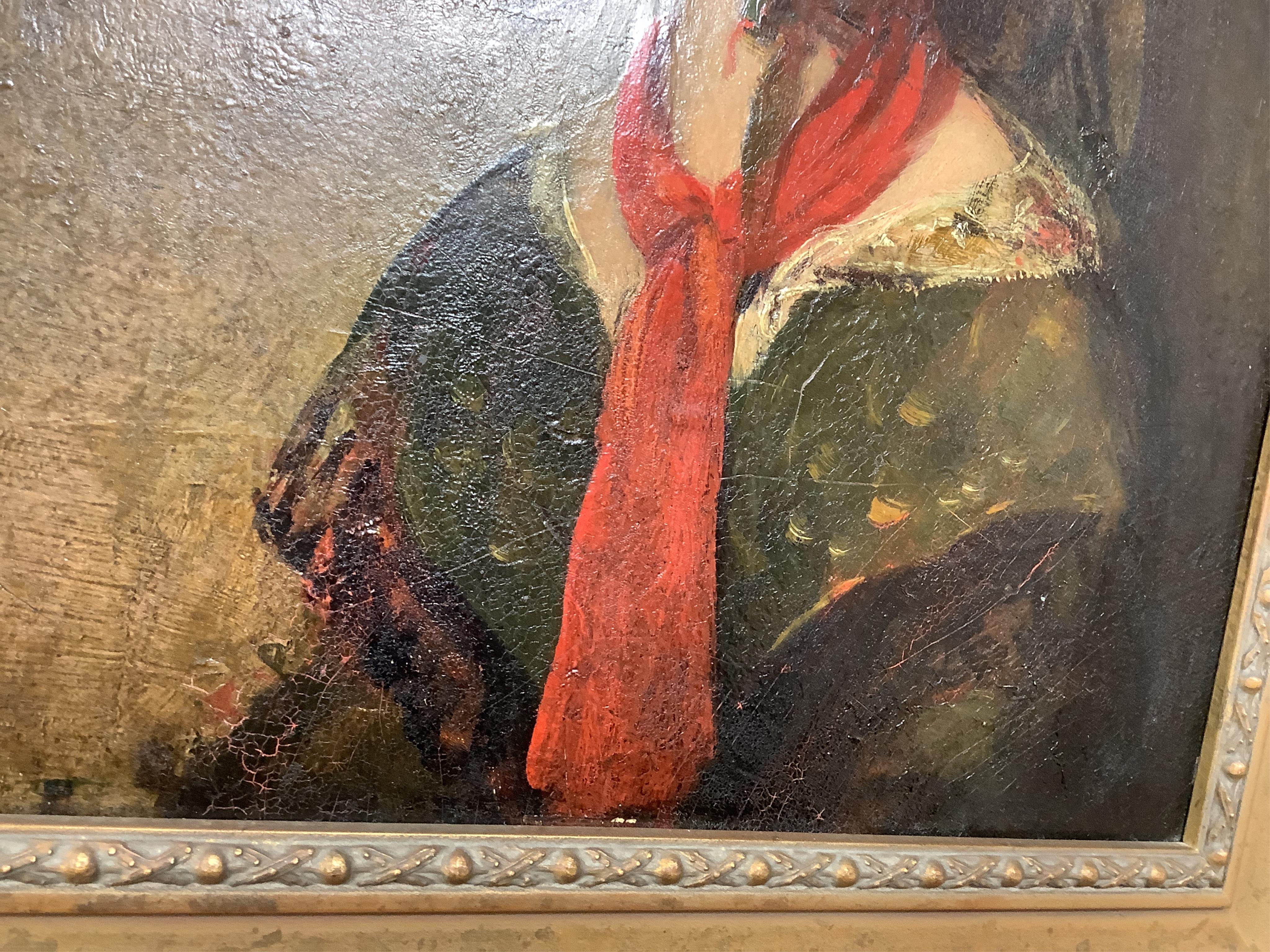 Early 19th English School, Portrait of Maria Brown wearing a bonnet, circa 1839, label verso, oil on panel, 34 x 27cm